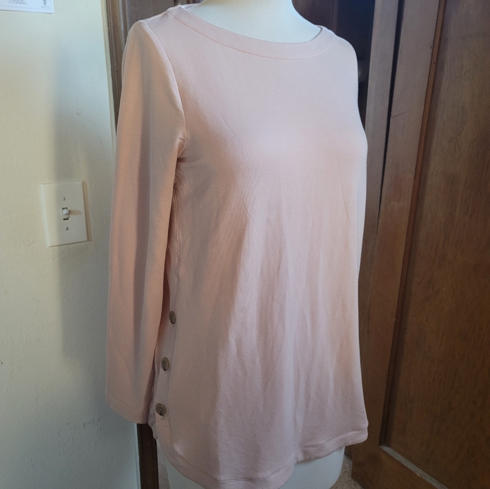J.JILL LUXE  FRENCH TERRY SIDE BOTTOM TUNIC TOP